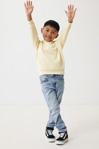 IQONIQ Yengo KidsHoodie mit Seitentaschen aus rec. Baumwolle cream yellow bedrucken, Art.-Nr. T6404.036.910