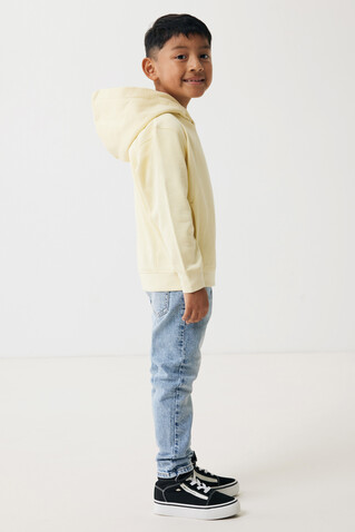 IQONIQ Yengo KidsHoodie mit Seitentaschen aus rec. Baumwolle cream yellow bedrucken, Art.-Nr. T6404.036.910