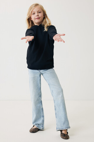 IQONIQ Yengo KidsHoodie mit Seitentaschen aus rec. Baumwolle schwarz bedrucken, Art.-Nr. T6404.001.1314