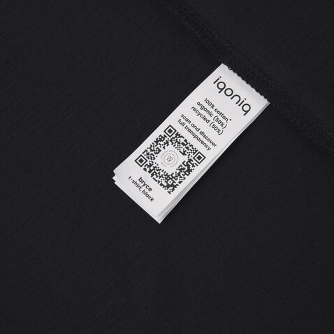 IQONIQ Bryce T-Shirt aus recycelter Baumwolle schwarz bedrucken, Art.-Nr. T9100.001.4XL