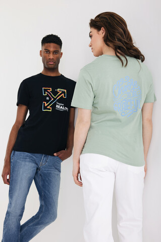 IQONIQ Bryce T-Shirt aus recycelter Baumwolle schwarz bedrucken, Art.-Nr. T9100.001.4XL