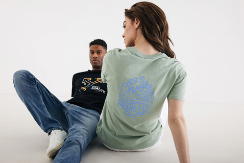 IQONIQ Bryce T-Shirt aus recycelter Baumwolle schwarz bedrucken, Art.-Nr. T9100.001.4XL