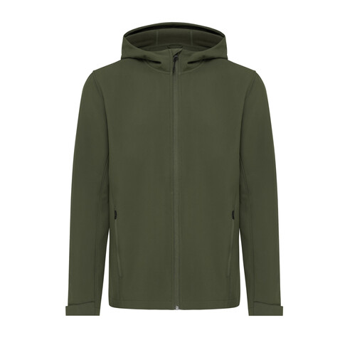 IQONIQ Makalu Herren Softshelljacke aus recyceltem Polyester khaki bedrucken, Art.-Nr. T1700.020.S