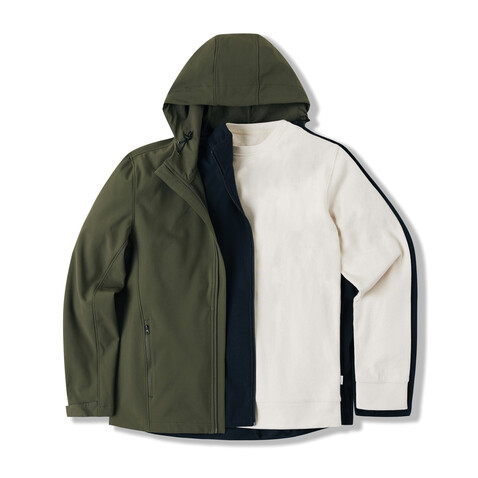 IQONIQ Makalu Herren Softshelljacke aus recyceltem Polyester khaki bedrucken, Art.-Nr. T1700.020.S