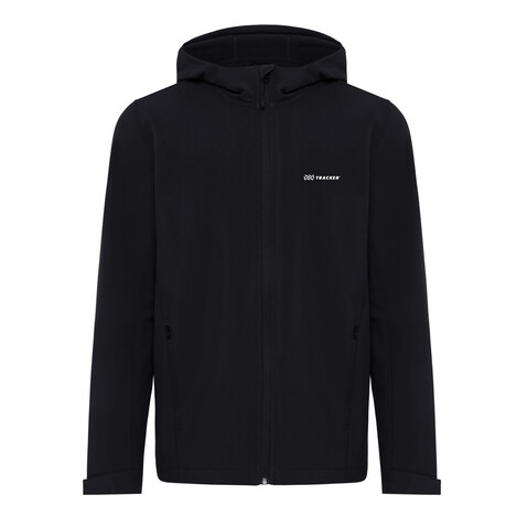 IQONIQ Makalu Herren Softshelljacke aus recyceltem Polyester schwarz bedrucken, Art.-Nr. T1700.001.M