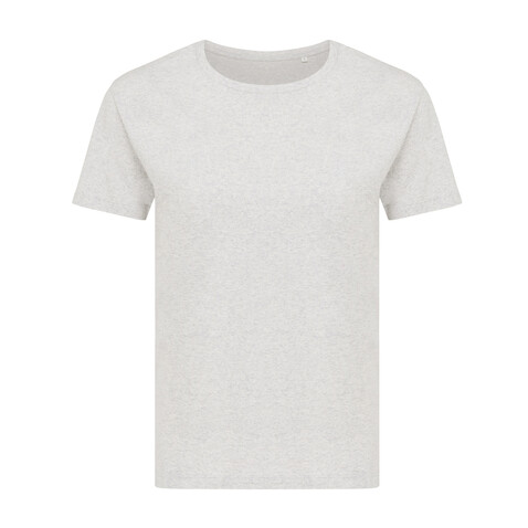 Iqoniq Yala Damen T-Shirt aus recycelter Baumwolle light heather grey bedrucken, Art.-Nr. T4100.032.XXXL