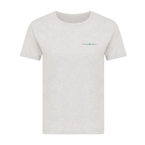 Iqoniq Yala Damen T-Shirt aus recycelter Baumwolle light heather grey bedrucken, Art.-Nr. T4100.032.XXXL