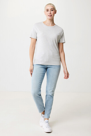 Iqoniq Yala Damen T-Shirt aus recycelter Baumwolle light heather grey bedrucken, Art.-Nr. T4100.032.XXXL