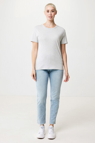 Iqoniq Yala Damen T-Shirt aus recycelter Baumwolle light heather grey bedrucken, Art.-Nr. T4100.032.XXXL
