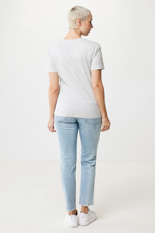 Iqoniq Yala Damen T-Shirt aus recycelter Baumwolle light heather grey bedrucken, Art.-Nr. T4100.032.XXXL