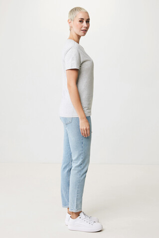Iqoniq Yala Damen T-Shirt aus recycelter Baumwolle light heather grey bedrucken, Art.-Nr. T4100.032.XXXL