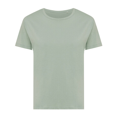 IQONIQ Yala Damen T-Shirt aus recycelter Baumwolle Iceberg green bedrucken, Art.-Nr. T4100.023.L