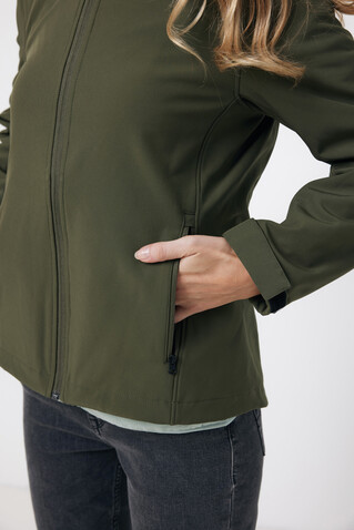IQONIQ Makalu Damen Softshelljacke aus recyceltem Polyester khaki bedrucken, Art.-Nr. T4700.020.M