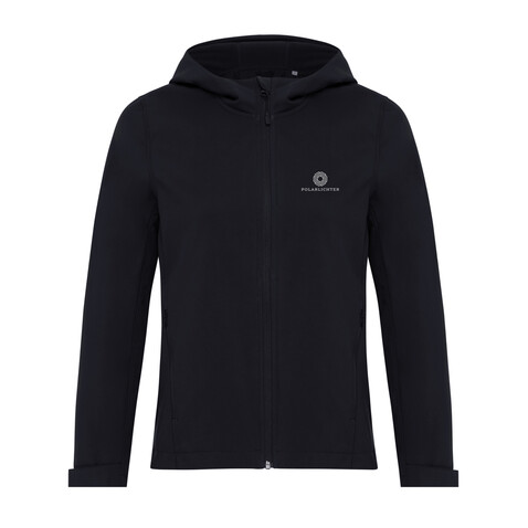 IQONIQ Makalu Damen Softshelljacke aus recyceltem Polyester schwarz bedrucken, Art.-Nr. T4700.001.S