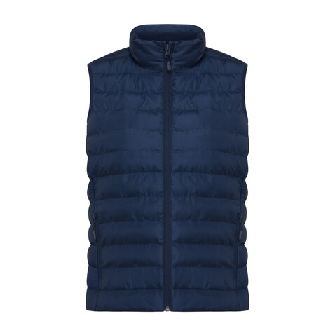 IQONIQ Meru Damen Bodywarmer aus recyceltem Polyester navy blau bedrucken, Art.-Nr. T4702.002.XL