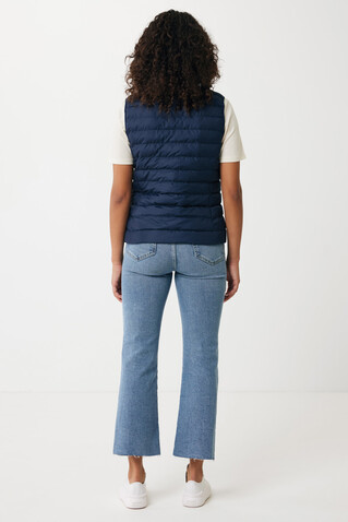 IQONIQ Meru Damen Bodywarmer aus recyceltem Polyester navy blau bedrucken, Art.-Nr. T4702.002.XL