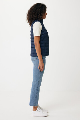 IQONIQ Meru Damen Bodywarmer aus recyceltem Polyester navy blau bedrucken, Art.-Nr. T4702.002.XL