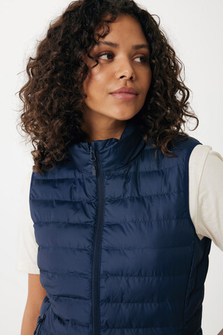 IQONIQ Meru Damen Bodywarmer aus recyceltem Polyester navy blau bedrucken, Art.-Nr. T4702.002.XL