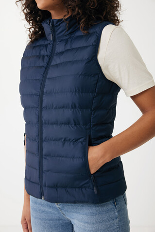 IQONIQ Meru Damen Bodywarmer aus recyceltem Polyester navy blau bedrucken, Art.-Nr. T4702.002.XL