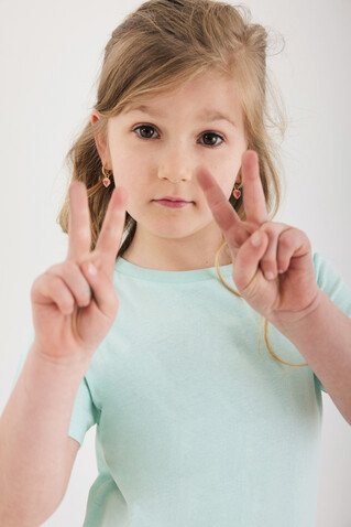 IQONIQ Koli Kids T-Shirt aus recycelter Baumwolle crushed mint bedrucken, Art.-Nr. T6100.037.1314