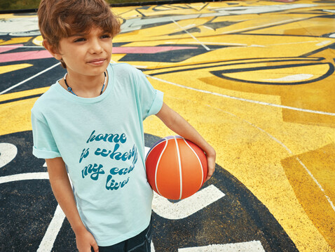 IQONIQ Koli Kids T-Shirt aus recycelter Baumwolle crushed mint bedrucken, Art.-Nr. T6100.037.1314