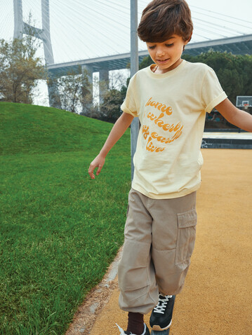 IQONIQ Koli Kids T-Shirt aus recycelter Baumwolle cream yellow bedrucken, Art.-Nr. T6100.036.34 IQONIQ Koli Kids T-Shirt aus recycelter Baumwolle cream yellow bedrucken, Art.-Nr. T6100.036.34