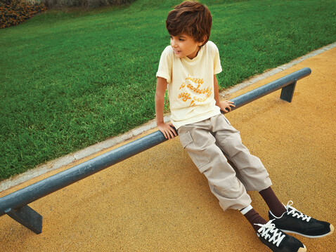 IQONIQ Koli Kids T-Shirt aus recycelter Baumwolle cream yellow bedrucken, Art.-Nr. T6100.036.34 IQONIQ Koli Kids T-Shirt aus recycelter Baumwolle cream yellow bedrucken, Art.-Nr. T6100.036.34