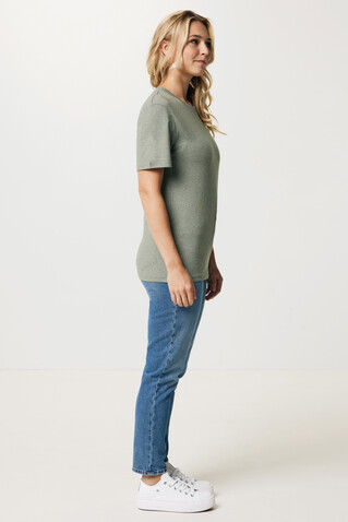 IQONIQ Manuel ungefärbtes T-Shirt aus recycelter Baumwolle heather green bedrucken, Art.-Nr. T9101.015.S