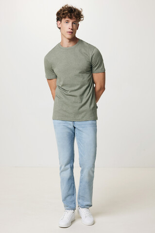 IQONIQ Manuel ungefärbtes T-Shirt aus recycelter Baumwolle heather green bedrucken, Art.-Nr. T9101.015.S