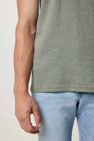 IQONIQ Manuel ungefärbtes T-Shirt aus recycelter Baumwolle heather green bedrucken, Art.-Nr. T9101.015.S