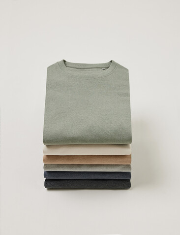 IQONIQ Manuel ungefärbtes T-Shirt aus recycelter Baumwolle heather anthracite bedrucken, Art.-Nr. T9101.014.L IQONIQ Manuel ungefärbtes T-Shirt aus recycelter Baumwolle heather anthracite bedrucken, Art.-Nr. T9101.014.L
