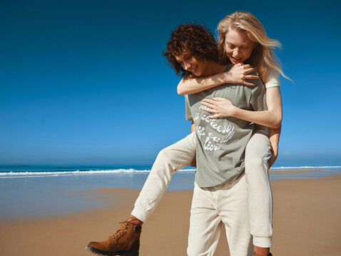 IQONIQ Teide T-Shirt aus recycelter Baumwolle heather green bedrucken, Art.-Nr. T9105.015.M