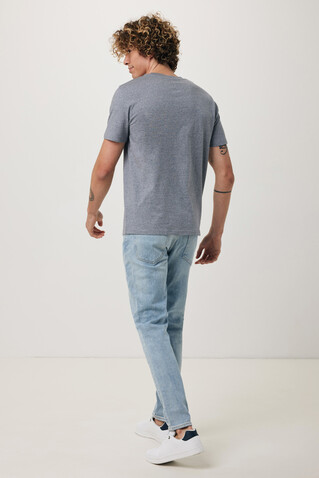 IQONIQ Brett T-Shirt aus recycelter Baumwolle light heather navy bedrucken, Art.-Nr. T9107.043.XXXL