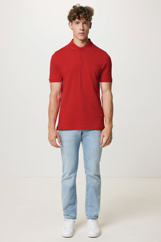 IQONIQ Yosemite Piqué-Poloshirt aus recycelter Baumwolle rot bedrucken, Art.-Nr. T9200.029.S