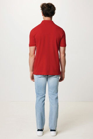 IQONIQ Yosemite Piqué-Poloshirt aus recycelter Baumwolle rot bedrucken, Art.-Nr. T9200.029.S