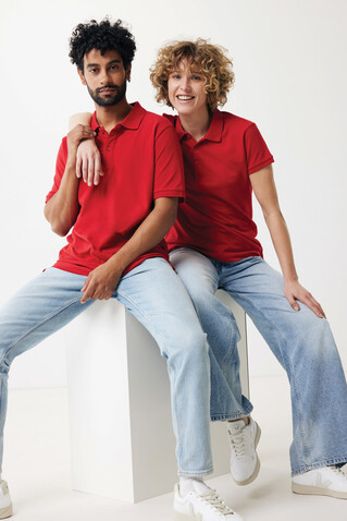 IQONIQ Yosemite Piqué-Poloshirt aus recycelter Baumwolle rot bedrucken, Art.-Nr. T9200.029.S