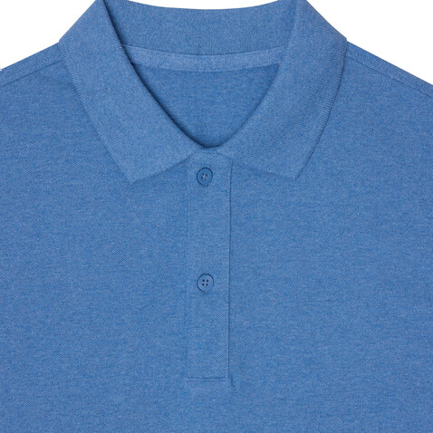IQONIQ Yosemite Piqué-Poloshirt aus recycelter Baumwolle heather blue bedrucken, Art.-Nr. T9200.024.XL