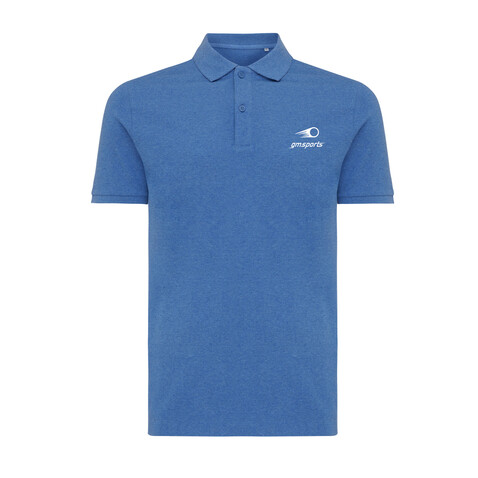 IQONIQ Yosemite Piqué-Poloshirt aus recycelter Baumwolle heather blue bedrucken, Art.-Nr. T9200.024.XL