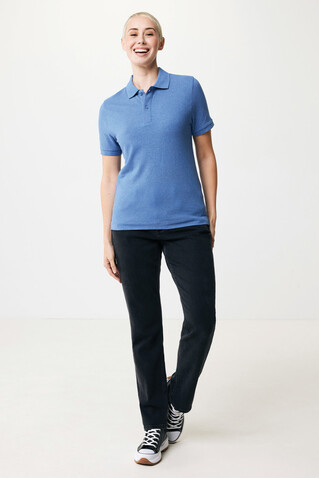 IQONIQ Yosemite Piqué-Poloshirt aus recycelter Baumwolle heather blue bedrucken, Art.-Nr. T9200.024.XL