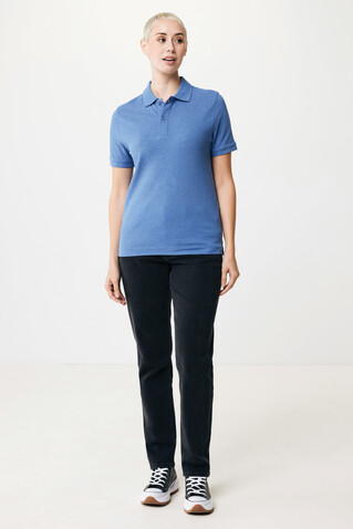 IQONIQ Yosemite Piqué-Poloshirt aus recycelter Baumwolle heather blue bedrucken, Art.-Nr. T9200.024.XL