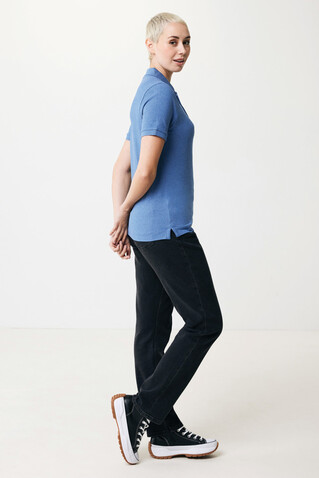 IQONIQ Yosemite Piqué-Poloshirt aus recycelter Baumwolle heather blue bedrucken, Art.-Nr. T9200.024.XL