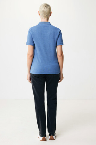 IQONIQ Yosemite Piqué-Poloshirt aus recycelter Baumwolle heather blue bedrucken, Art.-Nr. T9200.024.XL