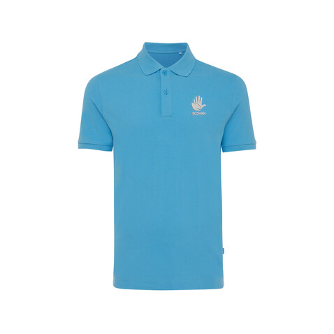 IQONIQ Yosemite Piqué-Poloshirt aus recycelter Baumwolle tranquil blue bedrucken, Art.-Nr. T9200.010.5XL