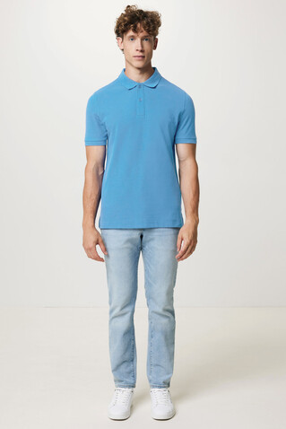 IQONIQ Yosemite Piqué-Poloshirt aus recycelter Baumwolle tranquil blue bedrucken, Art.-Nr. T9200.010.5XL