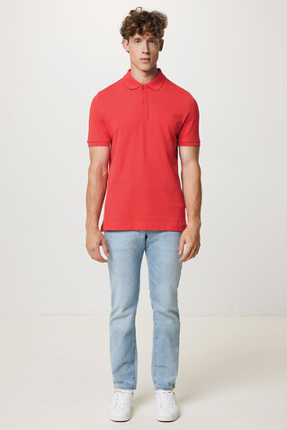 IQONIQ Yosemite Piqué-Poloshirt aus recycelter Baumwolle luscious red bedrucken, Art.-Nr. T9200.008.S