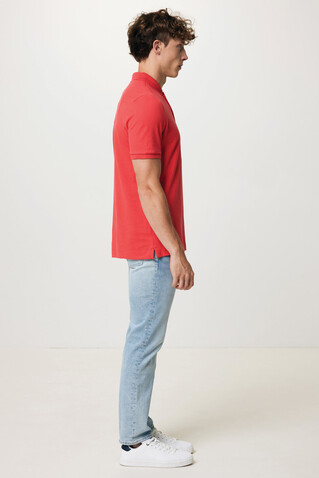 IQONIQ Yosemite Piqué-Poloshirt aus recycelter Baumwolle luscious red bedrucken, Art.-Nr. T9200.008.S