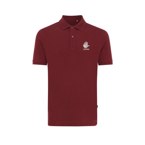 IQONIQ Yosemite Piqué-Poloshirt aus recycelter Baumwolle burgunderrot bedrucken, Art.-Nr. T9200.007.XS