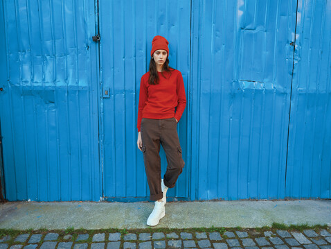 IQONIQ Zion Rundhals-Sweater aus recycelter Baumwolle rot bedrucken, Art.-Nr. T9300.029.L IQONIQ Zion Rundhals-Sweater aus recycelter Baumwolle rot bedrucken, Art.-Nr. T9300.029.L