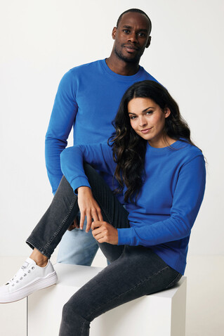 IQONIQ Zion Rundhals-Sweater aus recycelter Baumwolle Königsblau bedrucken, Art.-Nr. T9300.025.XL