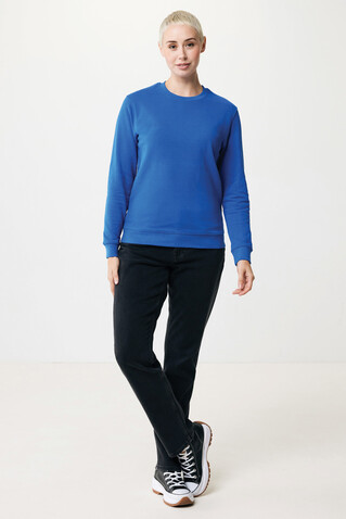 IQONIQ Zion Rundhals-Sweater aus recycelter Baumwolle Königsblau bedrucken, Art.-Nr. T9300.025.XL
